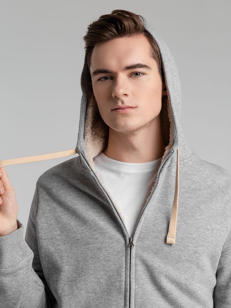 Толстовка унисекс на молнии Sherpa 280, серый меланж-6