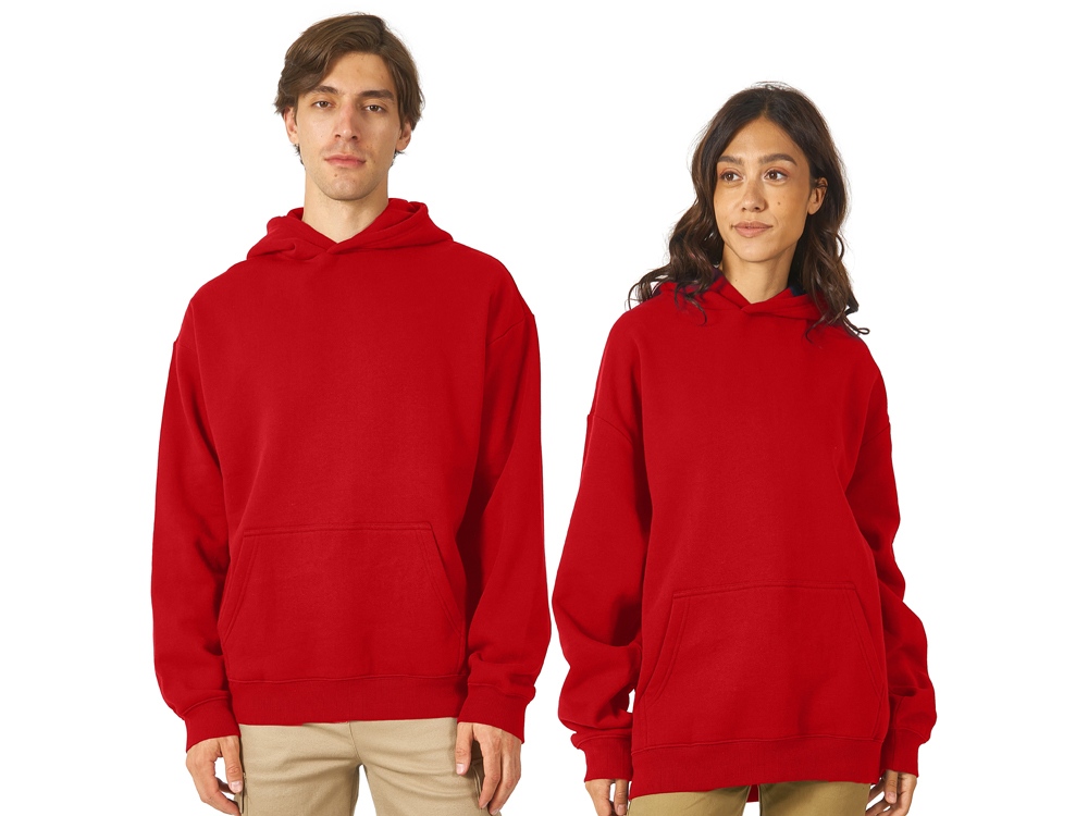 Толстовка с капюшоном оверсайз Berlin унисекс, красный-0