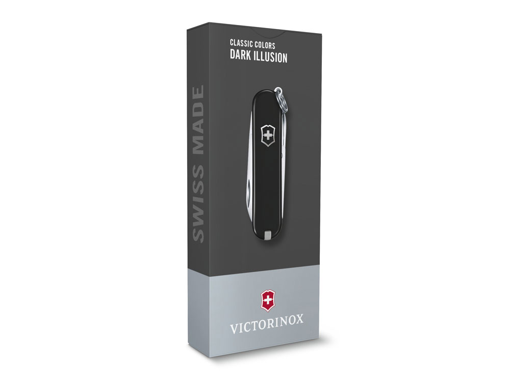 Нож-брелок VICTORINOX Classic SD Colors Dark Illusion, 58 мм, 7 функций, чёрный-3
