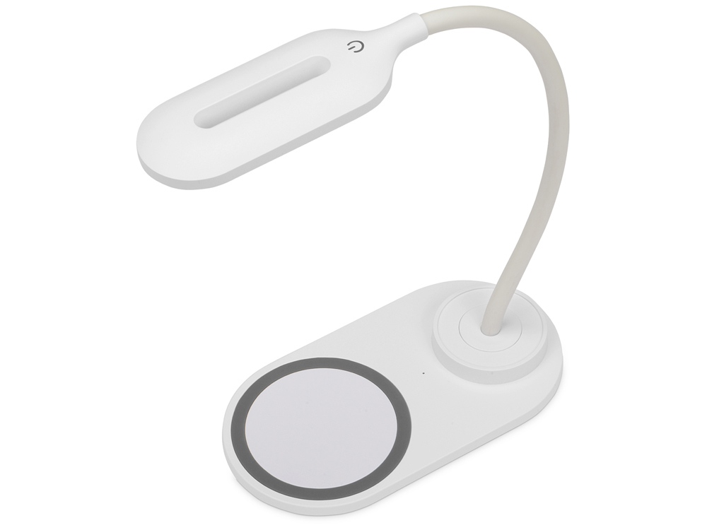 Настольный светильник с беспроводной зарядкой Flamp, белый-0