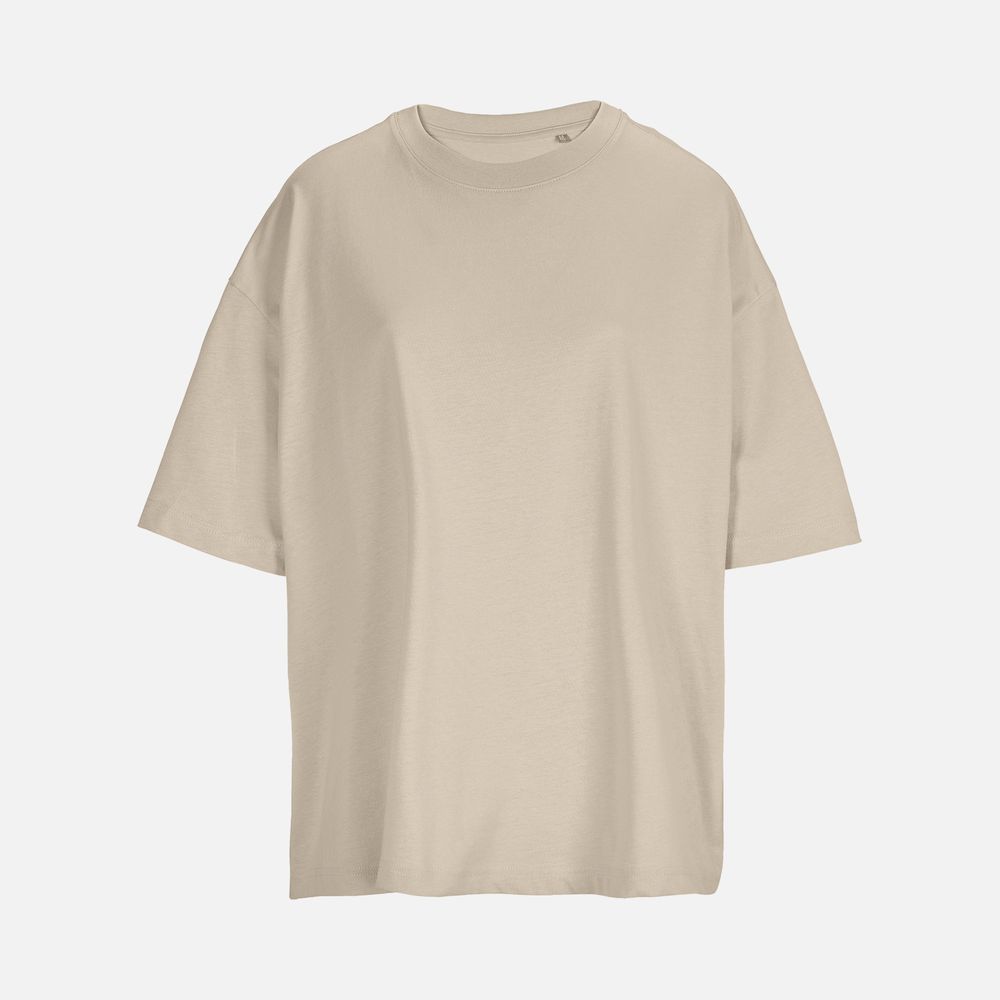 Футболка оверсайз женская Boxy Women, бежевая (льняная)-0
