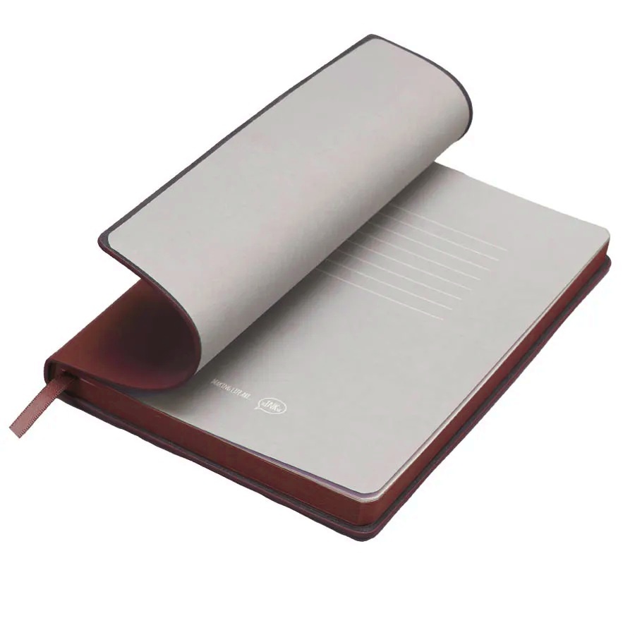 Бизнес-блокнот LADY, формат А5, бордовый, блок в клетку, бордовый-4