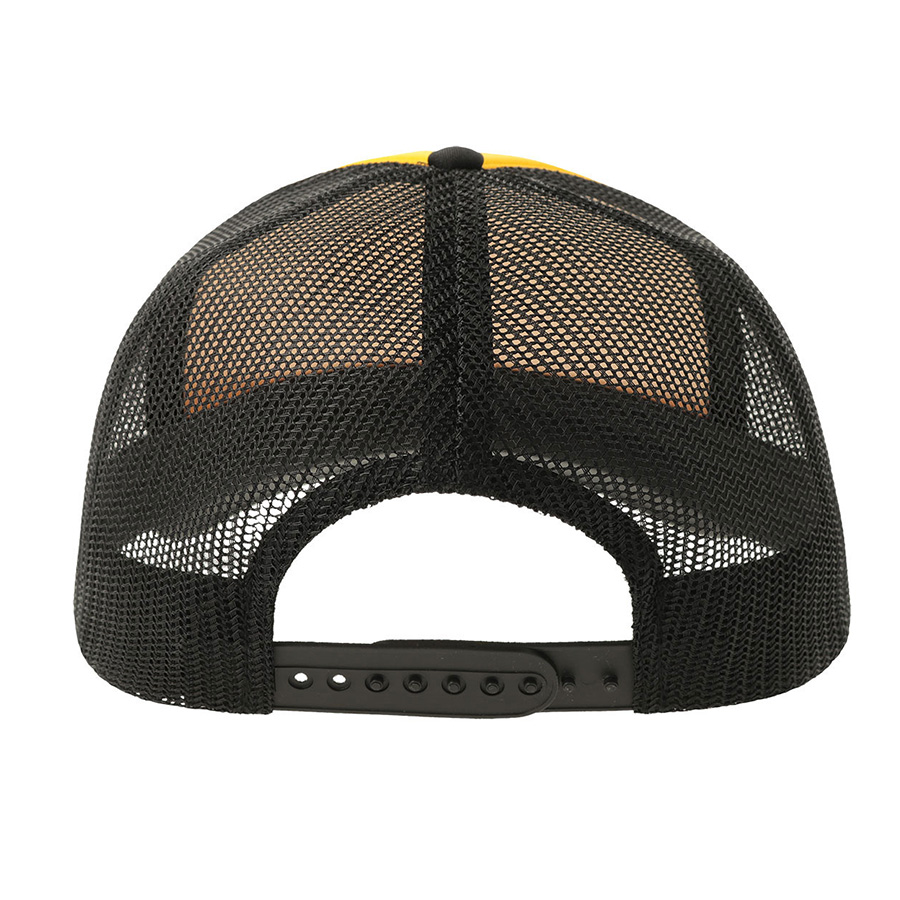 Бейсболка RAPPER-S, 5 клиньев, пластиковая застёжка, желтый, черный-7