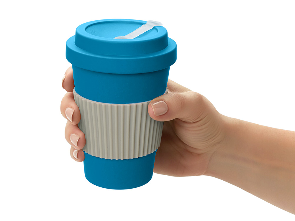 Термокружка Muffin из натуральных волокон, голубой-5