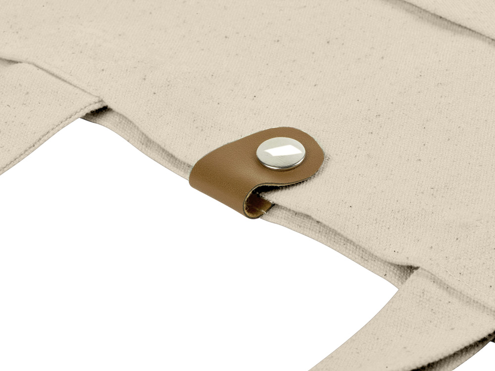 Сумка Clip из хлопка 340 г/м2 с застежкой из экокожи, натуральный-6