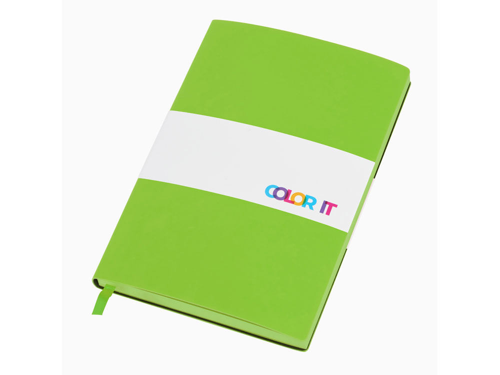 Бизнес-блокнот C1 софт-тач, гибкая обложка, 128 листов, зеленое яблоко-5