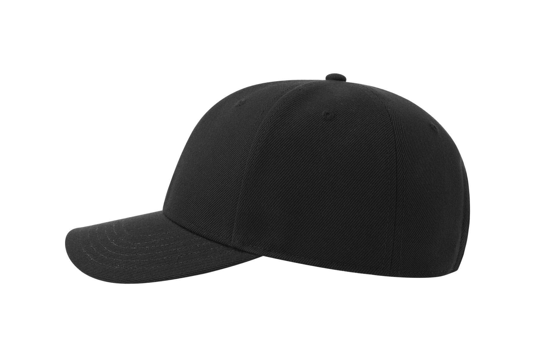 Бейсболка BEAT-S, 6 клиньев, пластиковая застежка, черный-6