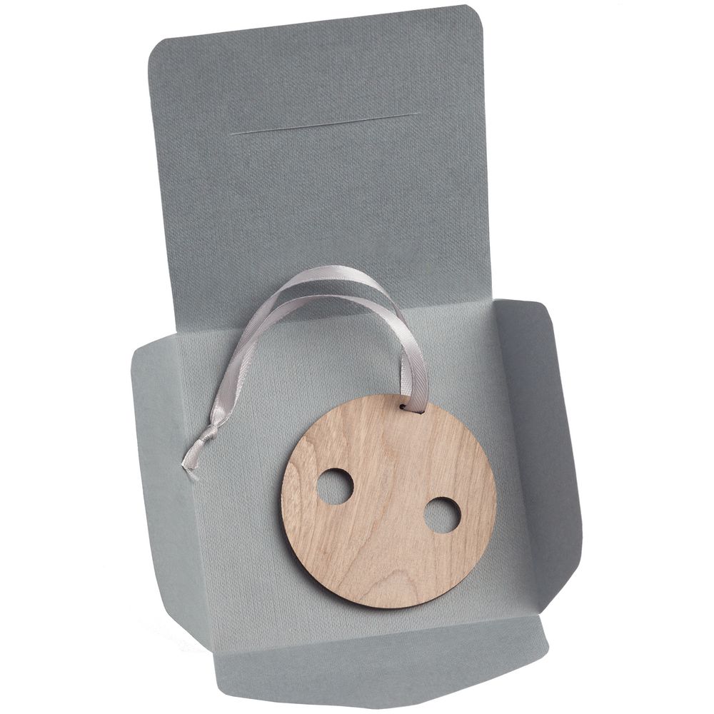 Деревянная подвеска Carving, в форме пуговицы Санты-2