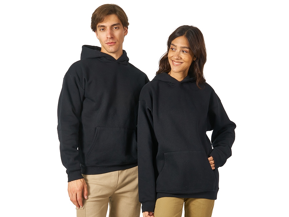 Толстовка с капюшоном оверсайз Berlin унисекс, черный-0