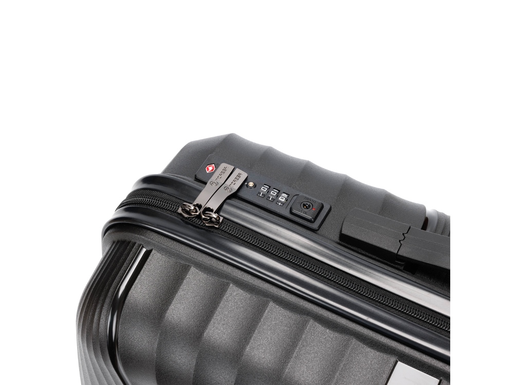 Чемодан TORBER Nevo, чёрный, полипропилен, 40 х 25 х 55 см, 32 л-5