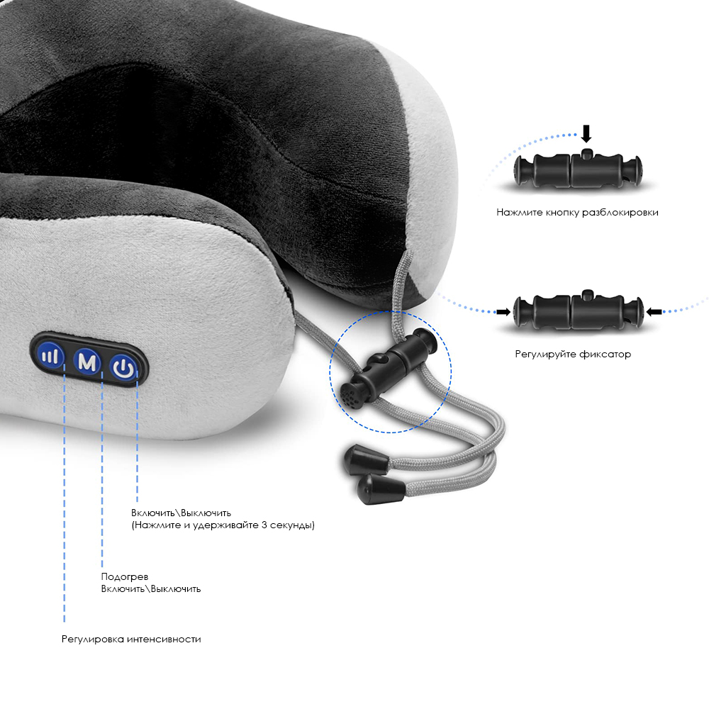 Массажная подушка Zen, Черный-4
