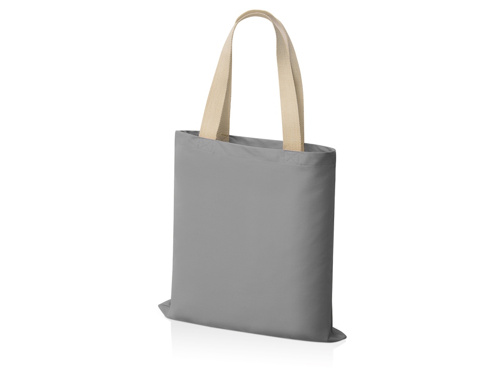 Сумка для шопинга Steady из хлопка с парусиновыми ручками, 260 г/м2, серый-1