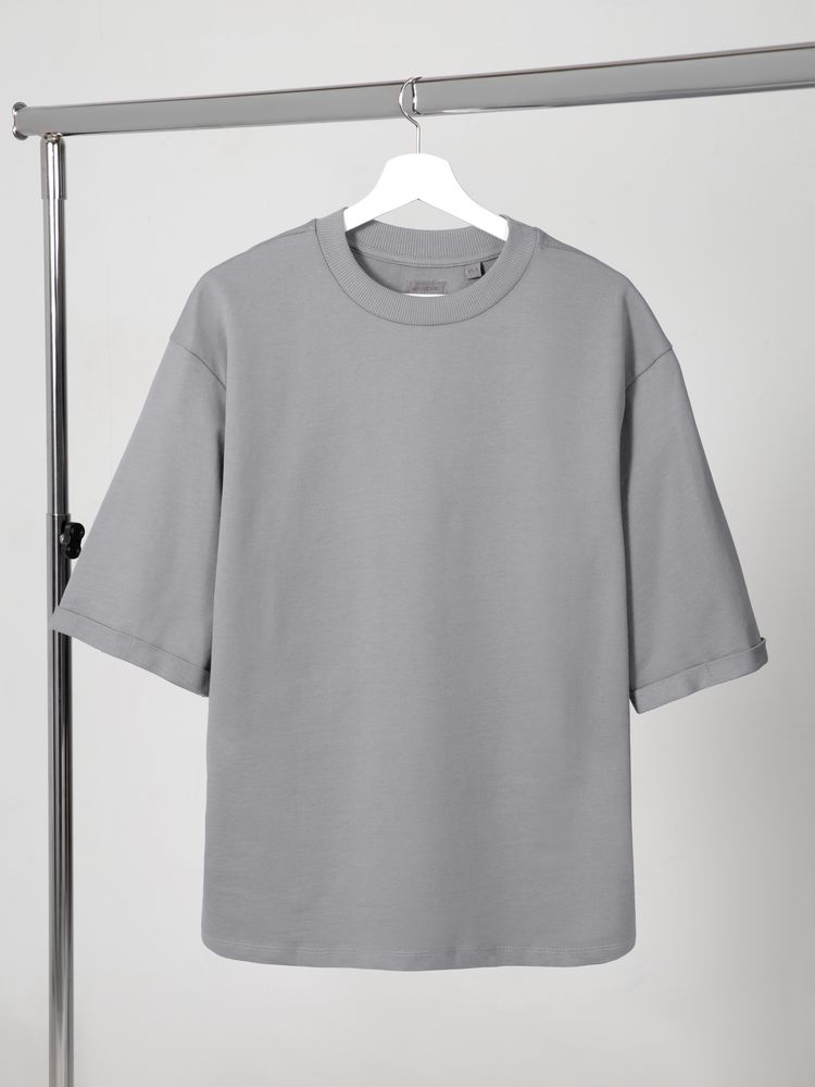 Футболка оверсайз унисекс Kosmos 2.0, светло-серая-0