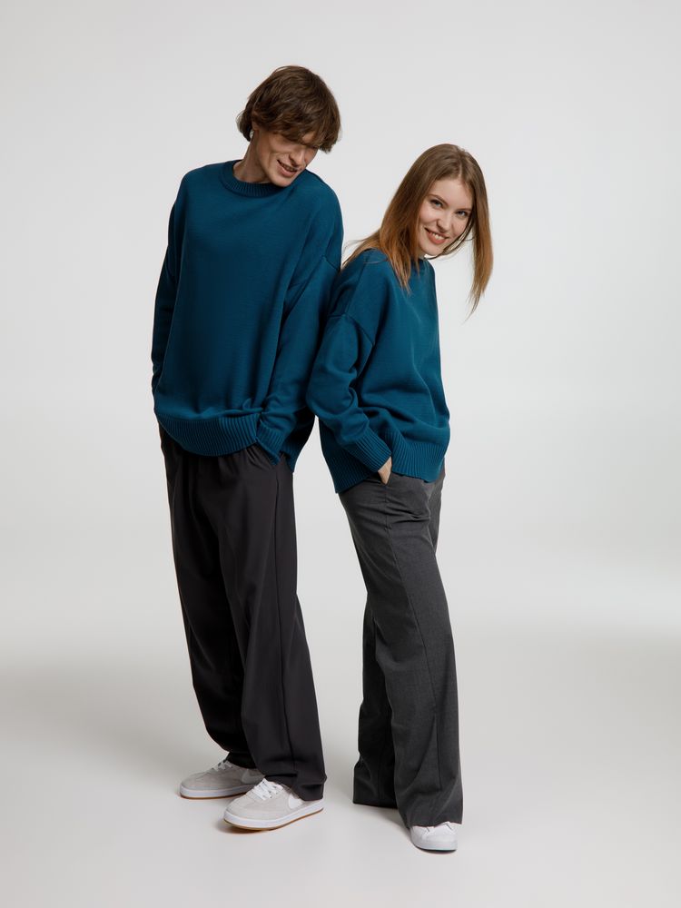 Джемпер оверсайз унисекс Stated в сумке, синий (морская волна)-6