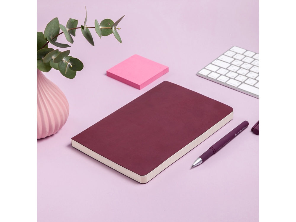 Ежедневник А5 недатированный Megapolis Velvet Flex, бордовый-10