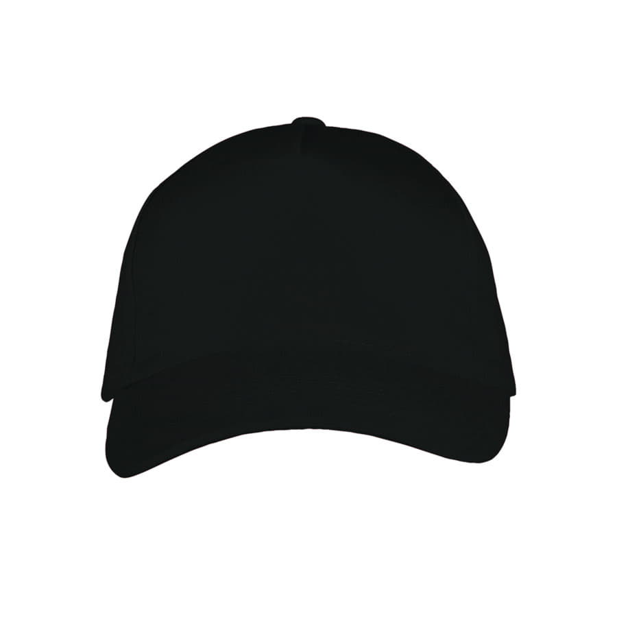 Бейсболка LONG BEACH, 5 клиньев, металлическая застежка, черный-2