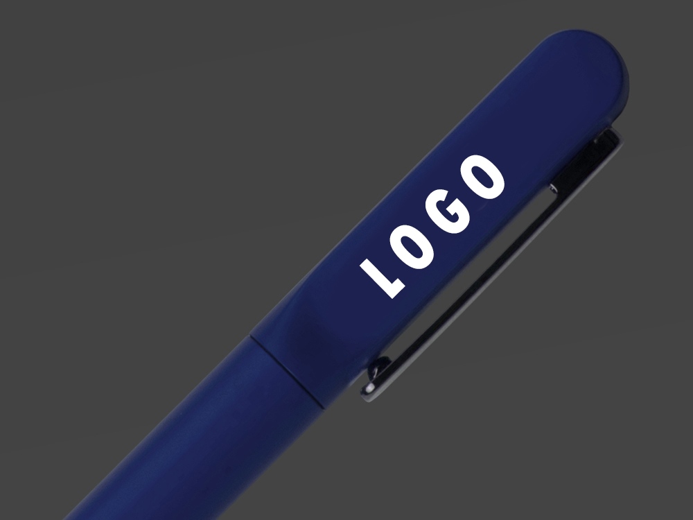 Металлическая шариковая ручка со светящимся логотипом Illuminata, синий-3