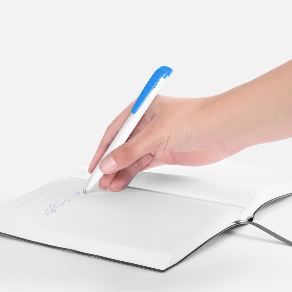 Ручка шариковая Favorite, белая с голубым-4