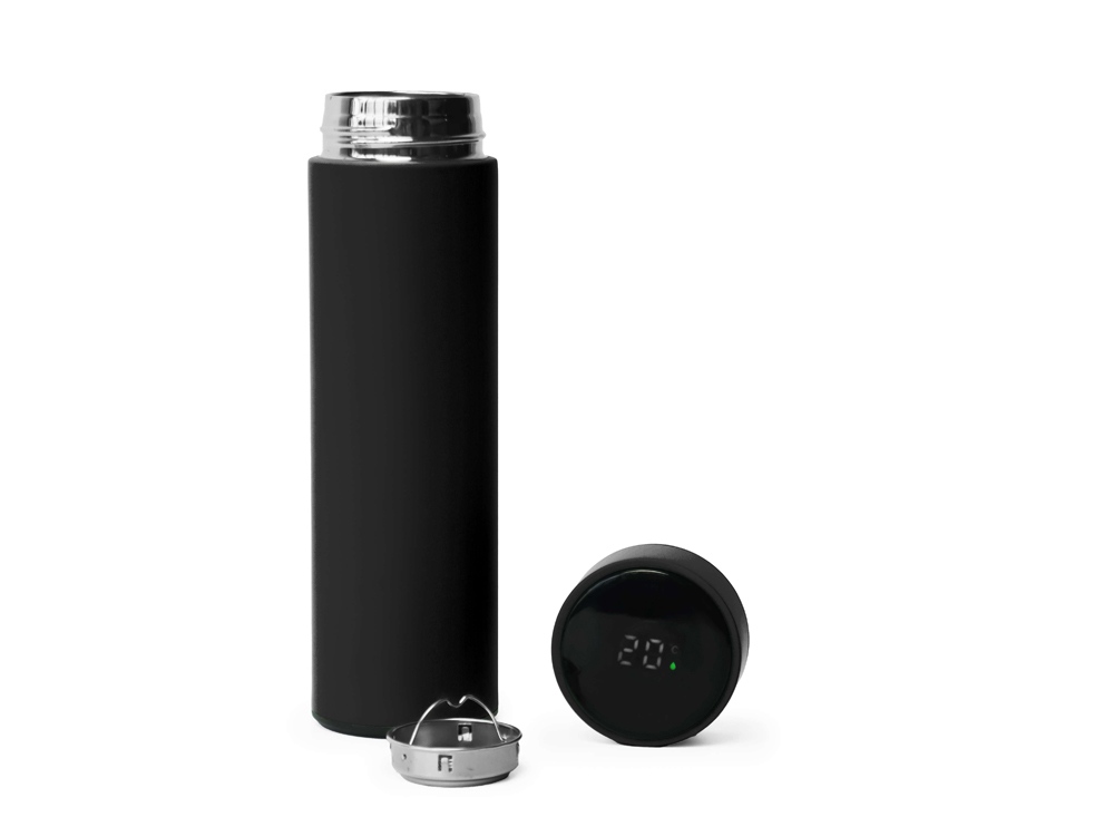 Термос FAMILY MARK LED, soft touch (Чёрный)-2