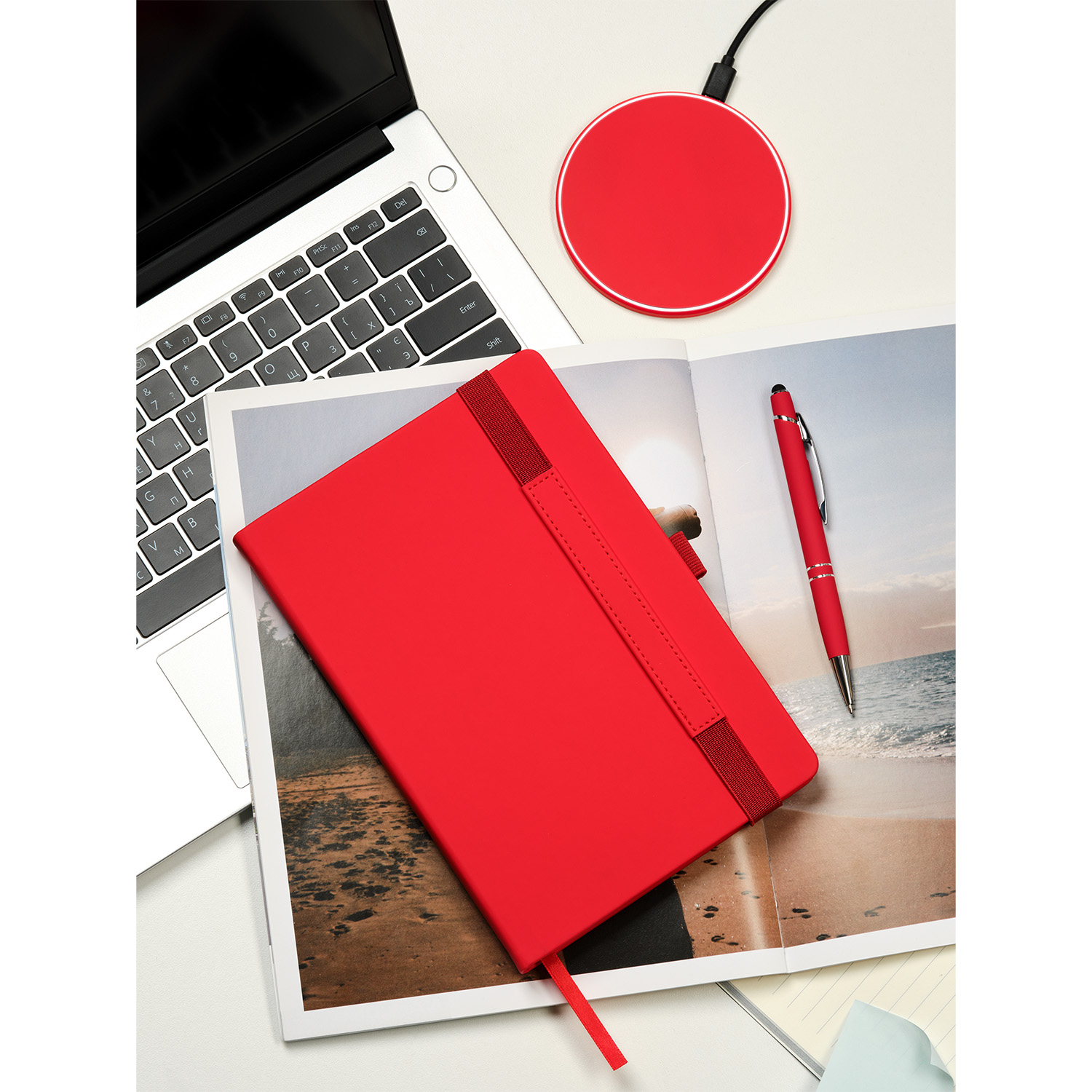 Ежедневник Alpha недатированный, красный/серый-14