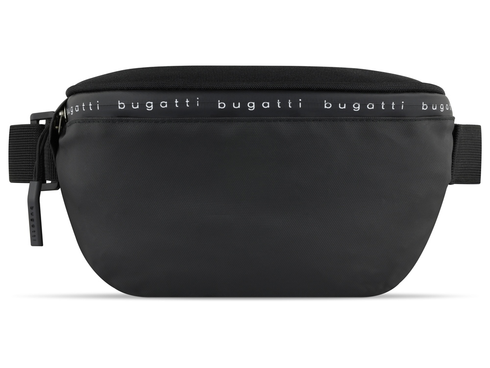 Сумка на пояс BUGATTI Blanc Delight, чёрная, нейлон RPET600D/тарпаулин/полиэстер, 24х11х12,5 см, 2 л-1
