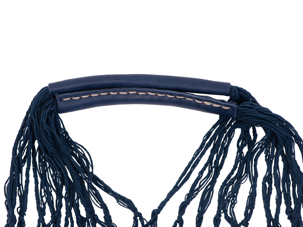 Авоська Dream М old style 15 литров с кожаными ручками, темно-синий-1