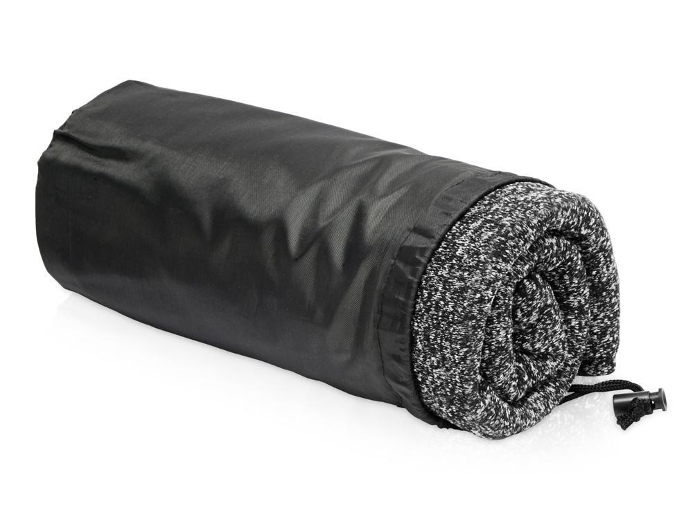 Плед вязаный Blend в чехле, черный-2