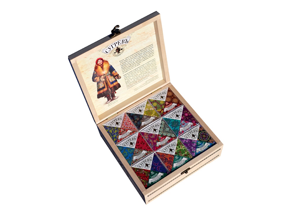 Подарочный набор c чаем Сокровища Севера в деревянной шкатулке-1