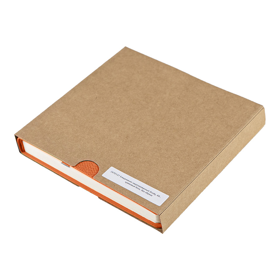 Ежедневник недатированный Scotty, А5-,  оранжевый, кремовый блок, без обреза, оранжевый-7