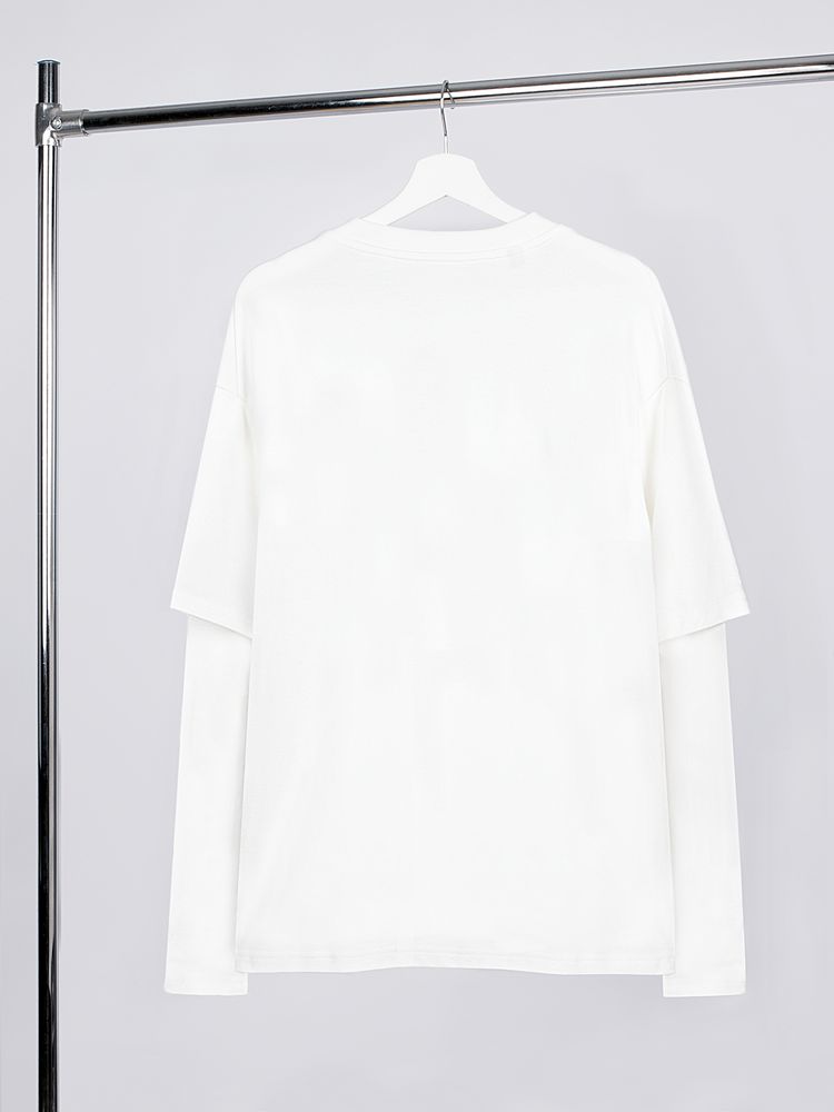 Футболка оверсайз с двойным рукавом Kosmos, молочно-белая-3