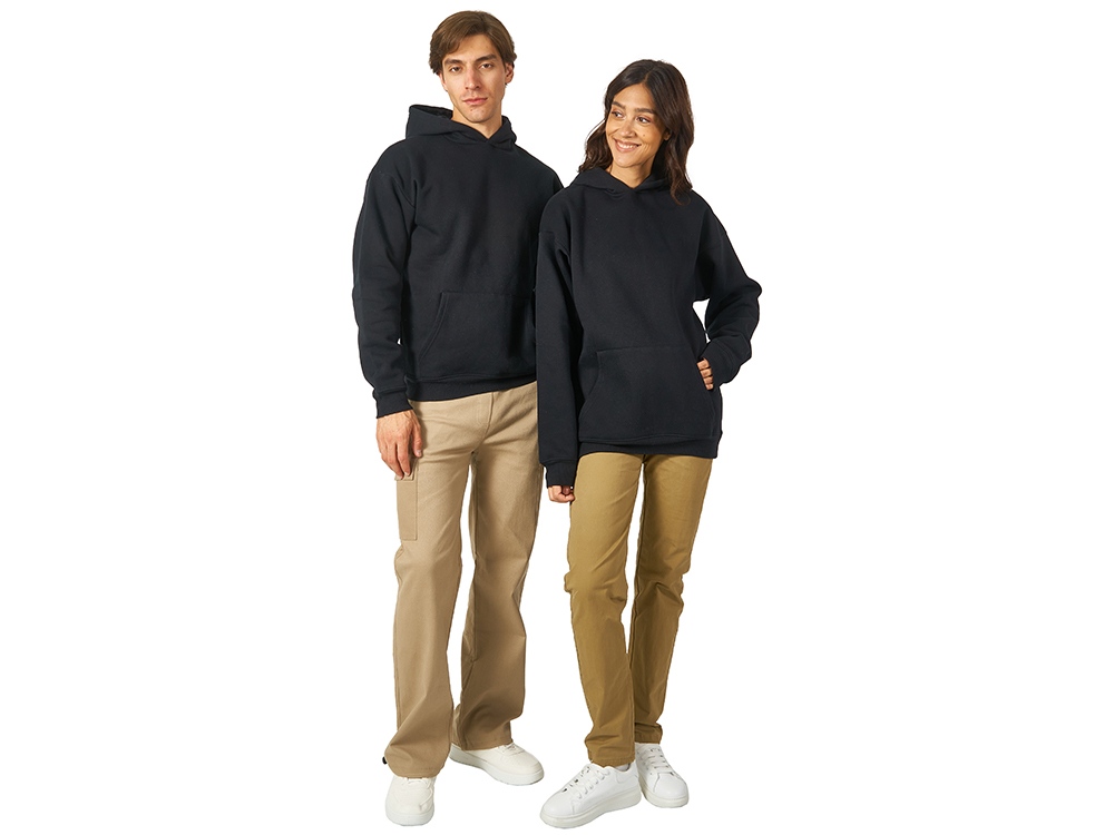 Толстовка с капюшоном оверсайз Berlin унисекс, черный-5