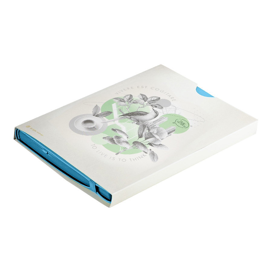 Бизнес-блокнот "RILY", формат А5,  голубой, блок в точку, голубой-3