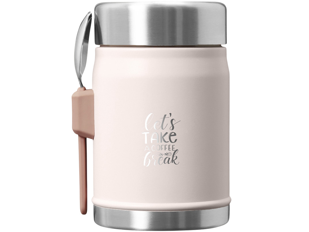 Банка для еды объемом 400 мл с ложкой-вилкой Stanley Legendary - Light pink-4