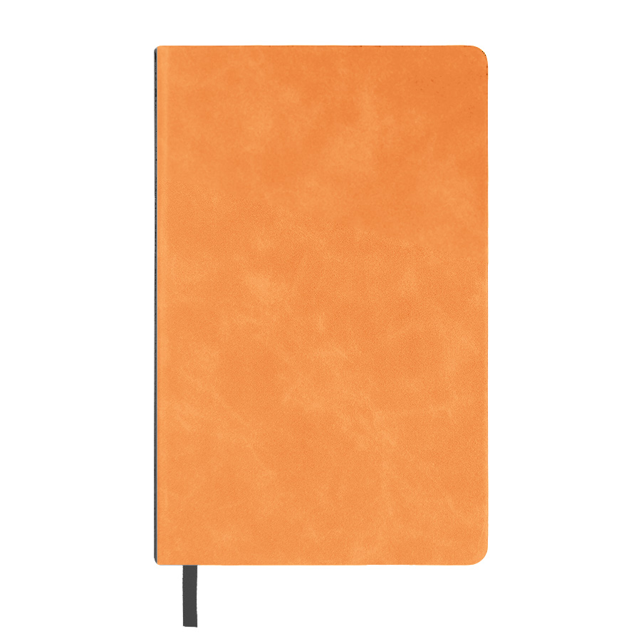 Ежедневник недатированный Muse, оранжевый, А5, с декоративной черной полосой, блок в линейку, оранжевый-3