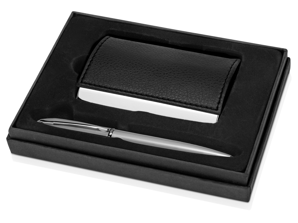 Набор Партнер: визитница, ручка шариковая, черный-1