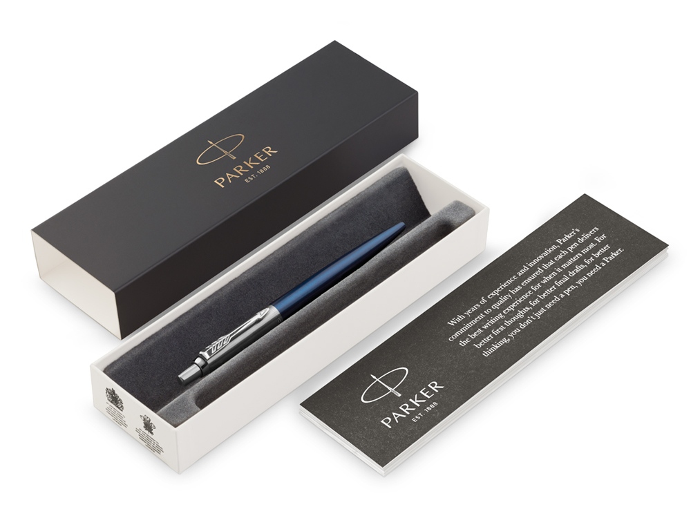 Шариковая ручка Parker Jotter Essential, Royal Blue CT, стержень: M, цвет чернил : blue или black-2