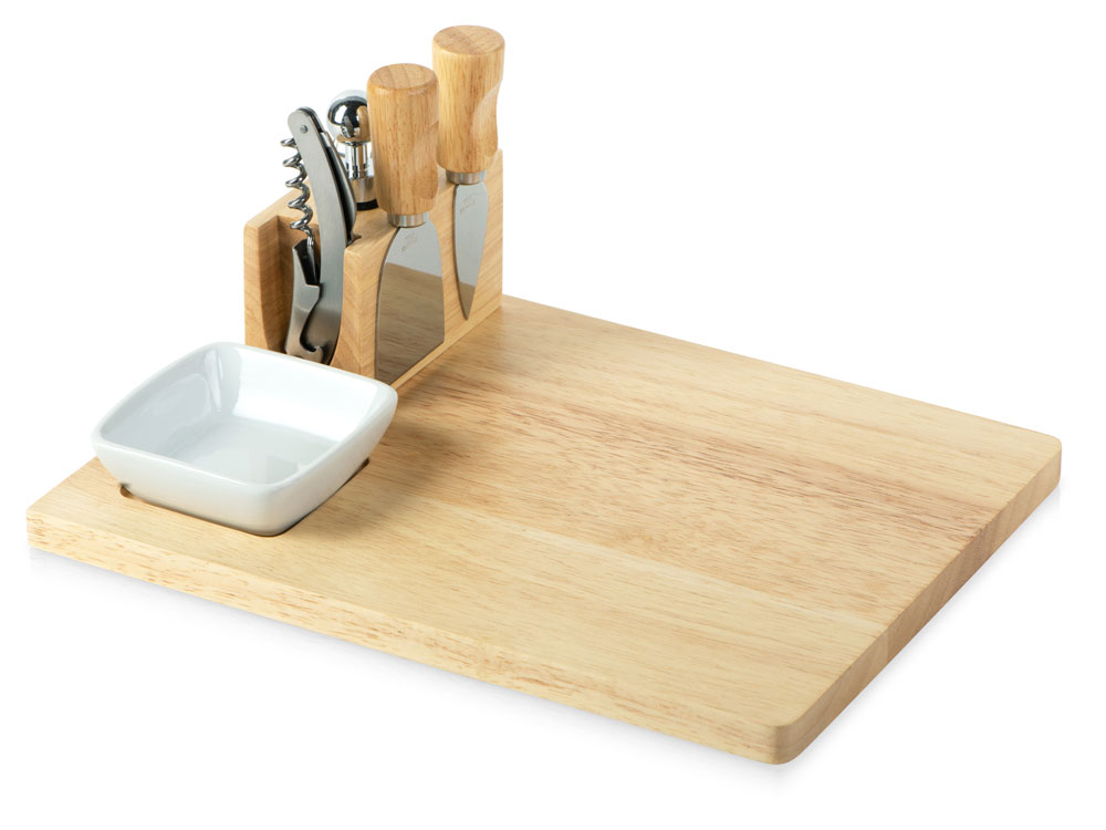 Набор Save time для сыра и вина со съемной подставкой, натуральный, серебристый-0