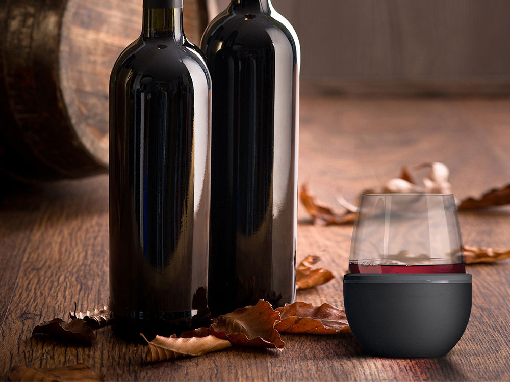 Тумблер для вина WINE KUZIE, черный-9