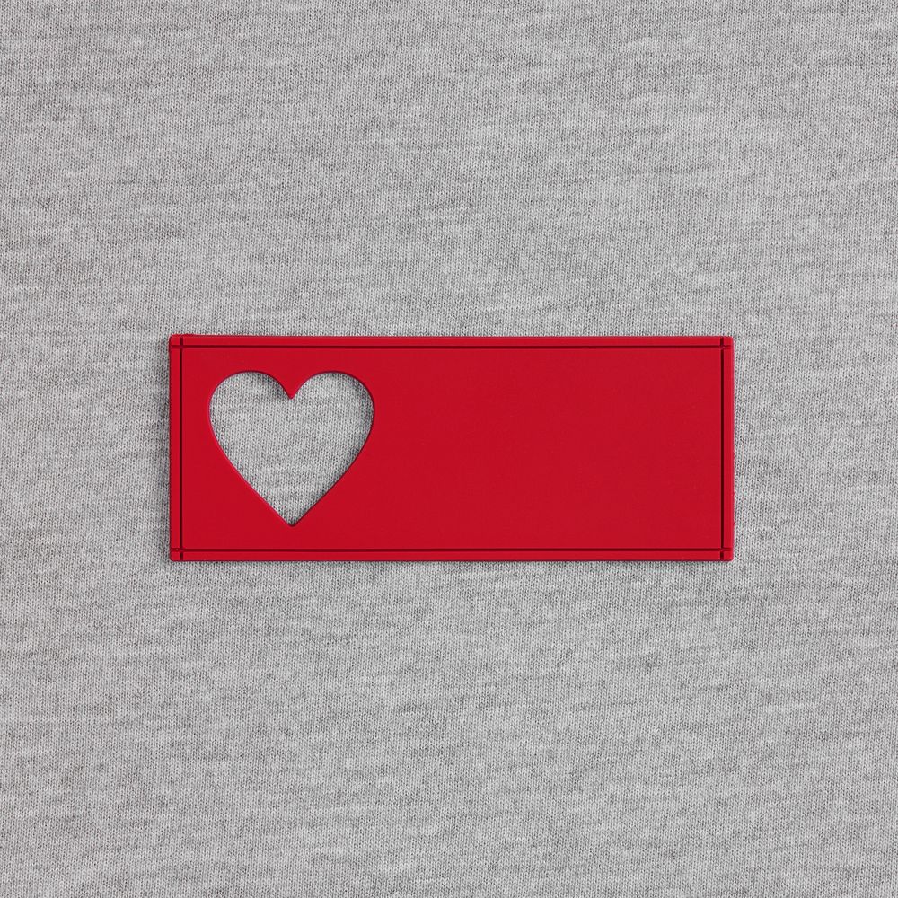 Лейбл из ПВХ с вырубкой «Сердце», красный-1