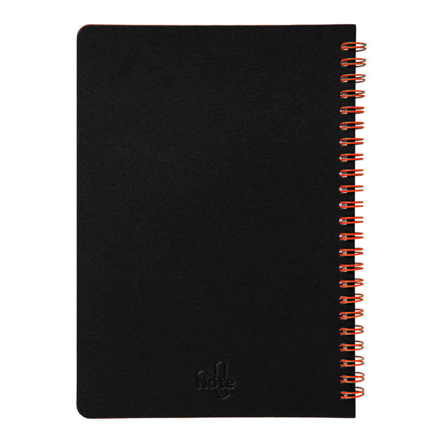 Блокнот на двойной пружине HELIX, 143 х 205 мм, черный с красным, блок в линейку, черный, красный-2