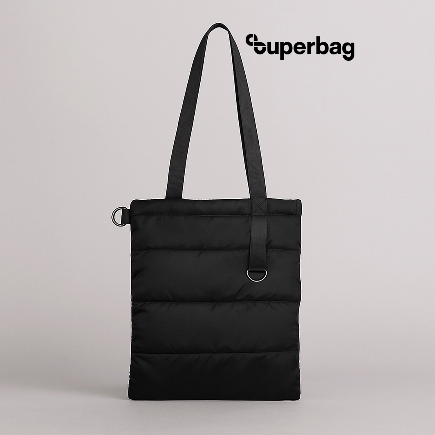 Шоппер Superbag Bubble New, со скрытой магнитной кнопкой (черный)-0
