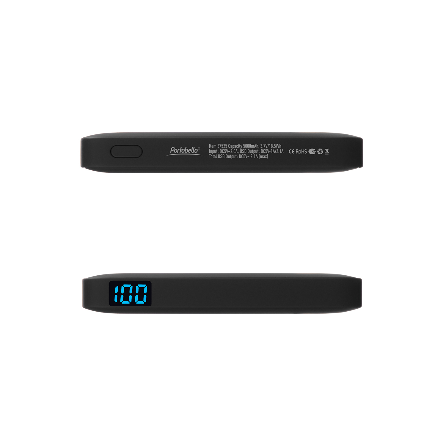 Внешний аккумулятор с подсветкой Ancor 5000 mAh, черный-4