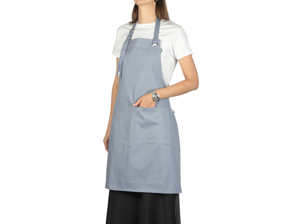 Хлопковый фартук Delight с карманом и регулируемыми завязками, антрацит-2