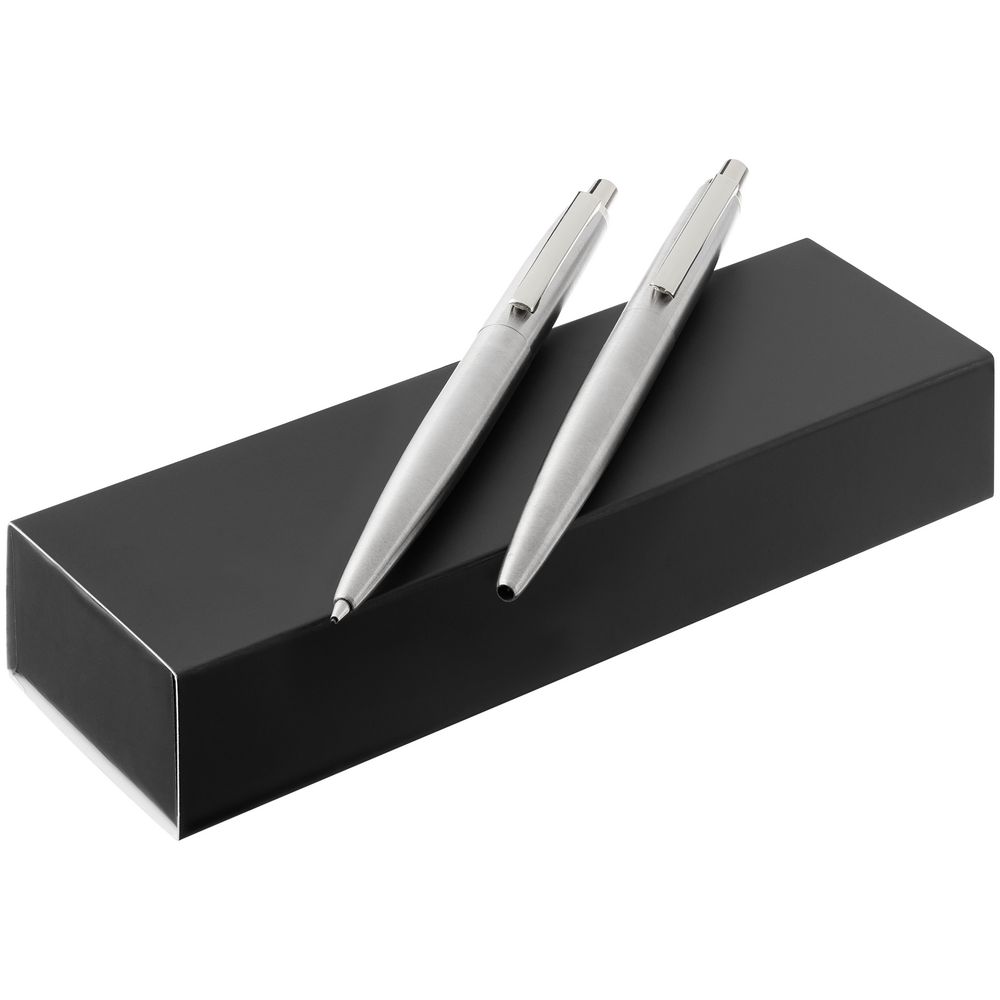 Набор из механического карандаша и ручки Poetica, серебристый-1