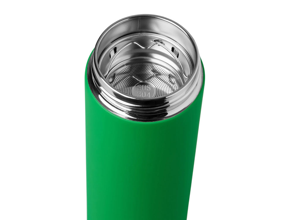 Термос Confident с покрытием soft-touch 420мл, зеленый-4