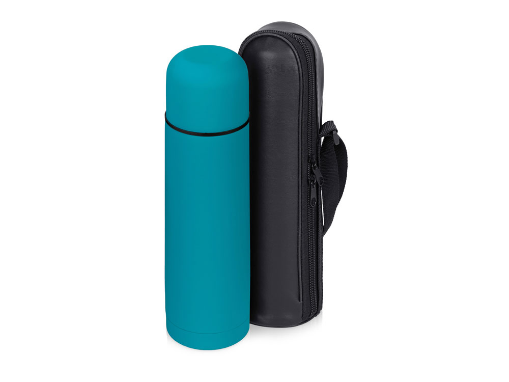 Термос Ямал Soft Touch с чехлом, 500мл, бирюзовый-0