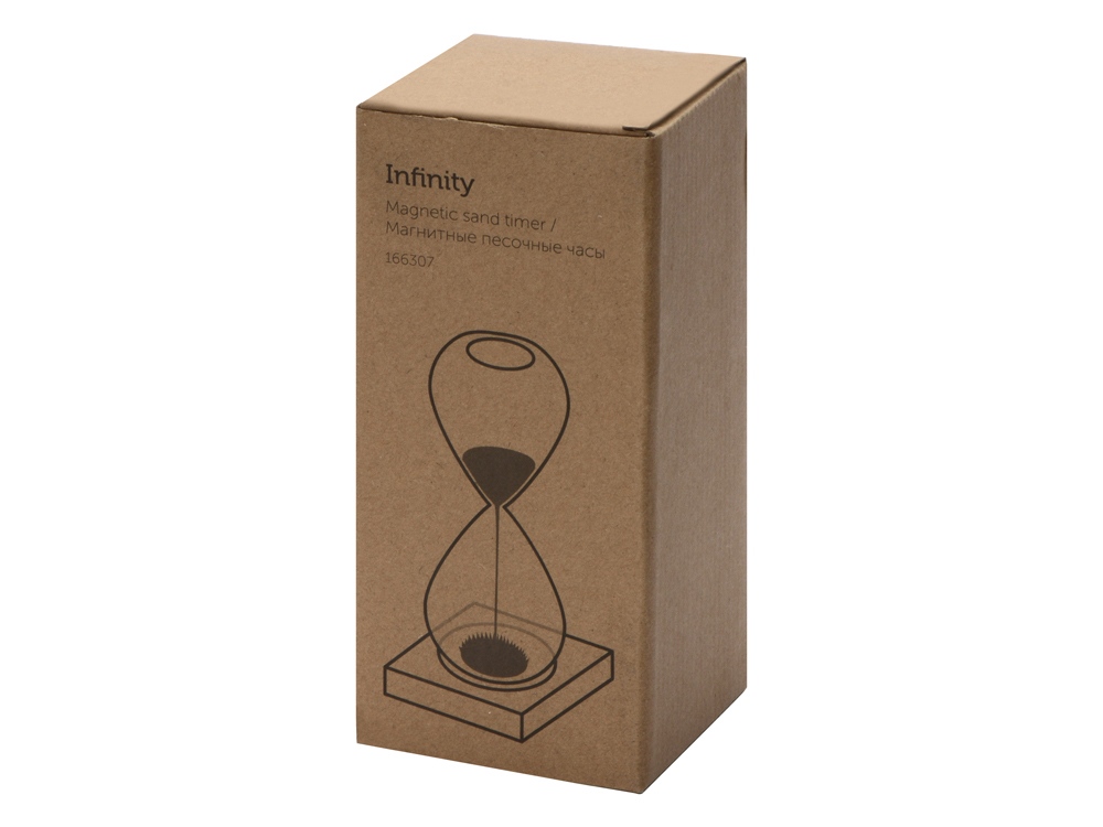 Песочные магнитные часы на деревянной подставке Infinity-2