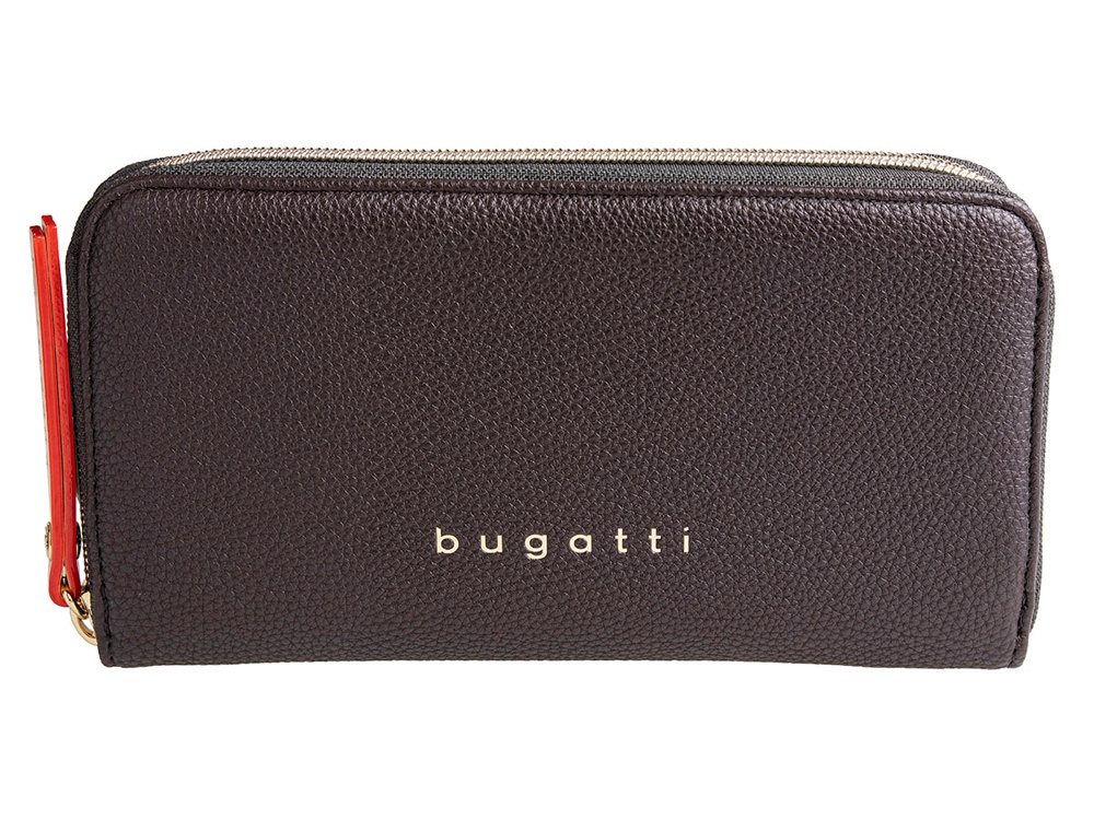Кошелёк женский BUGATTI ЭЛЛА | ELLA, тёмно-коричневый, полиуретан, 19х2х10 см-1
