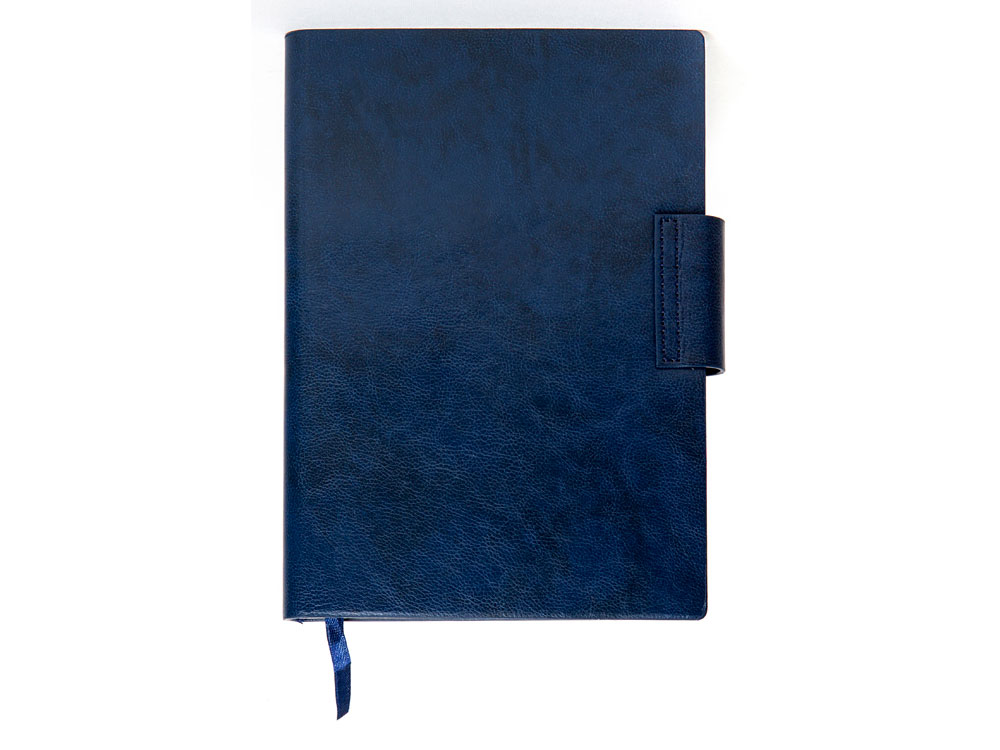 Бизнес блокнот А5 Monoi с клапаном, твердая обложка, 128 листов, темно-синий-2