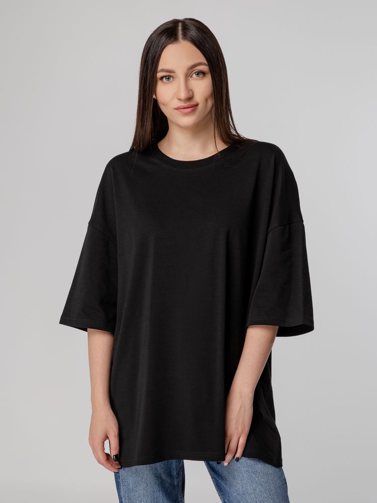 Футболка унисекс оверсайз Crosstown, черная-0